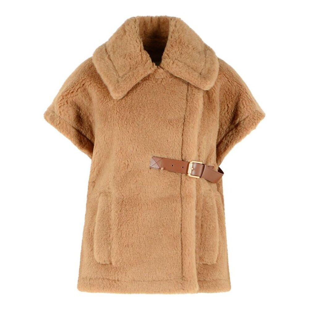 Max Mara 'Newabavo' Camel Teddy Fabric Cape Women